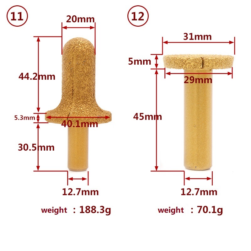 Vacuum Brazed Grinding Wheels Diamond Router Bit with Round Edge for Stones (SED-DRB-VBR)