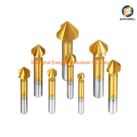 8PCS Cylindrical Shank 90 Degree 3 Flute HSS Countersink Drill Bit Set for Metal (SED-CS3F-8)