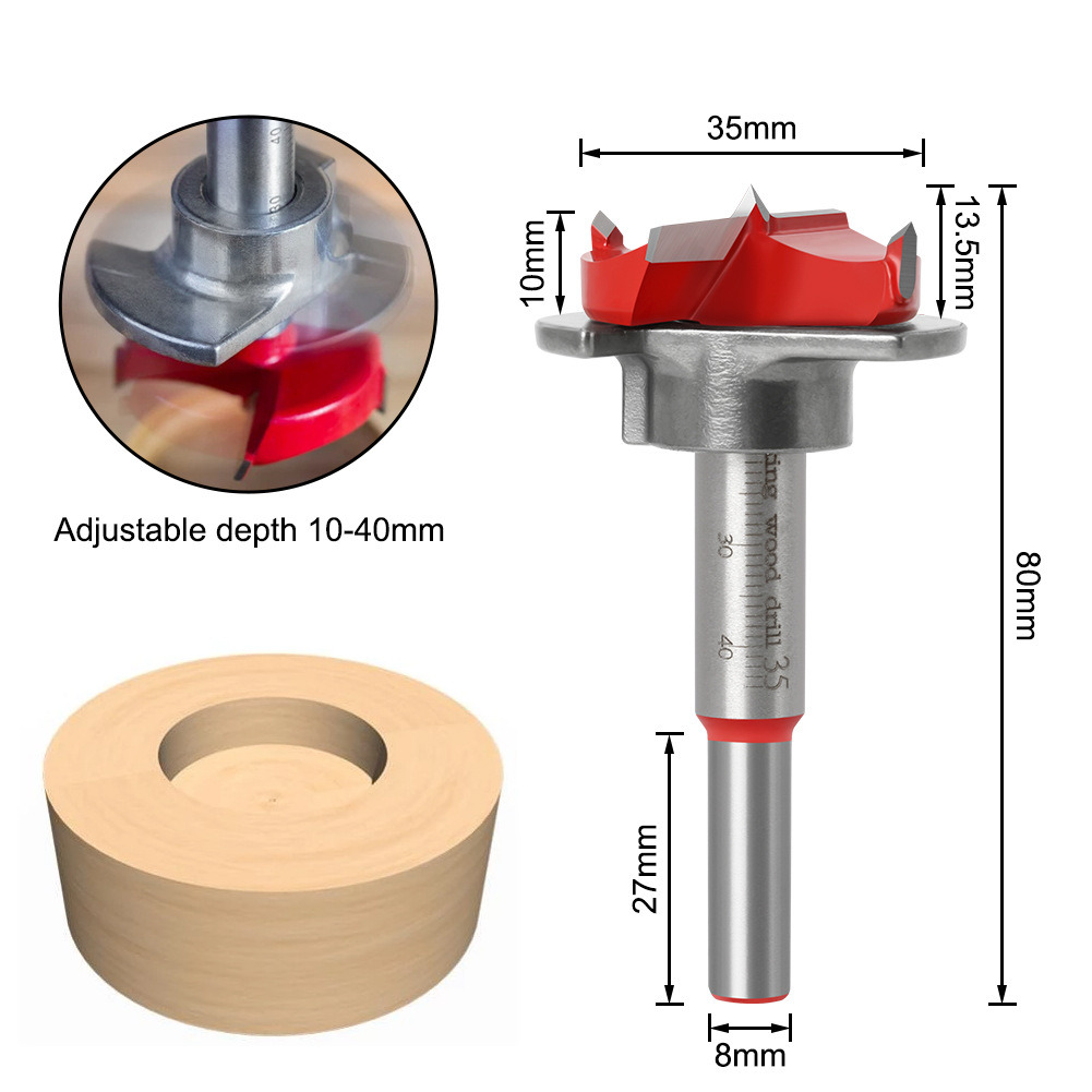 Adjustable Depth Hex Shank Wood Forstner Drill Bits (SED-FDB-ADH)