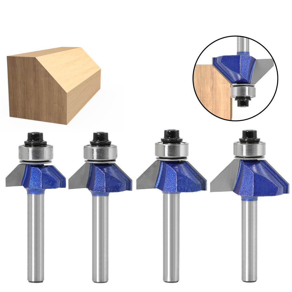 45 Angle Bevel Woodworking Flush Trim Bits Wood Router Bits Set Wood Hole Cutter (SED-HC-FT45)