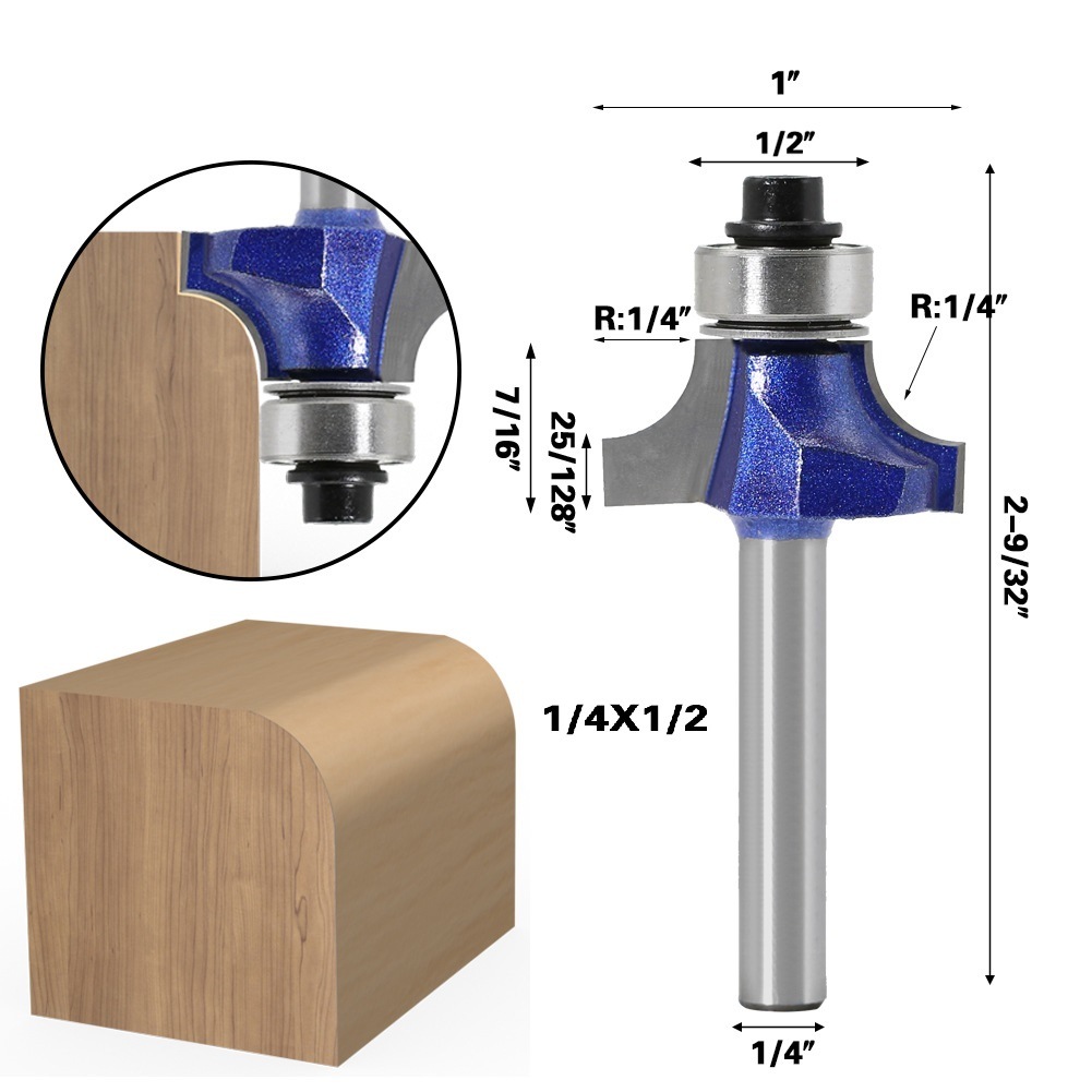 Round Edge Woodworking Flush Trim Bits Wood Router Bits Set Wood Hole Cutter (SED-FT-RE)