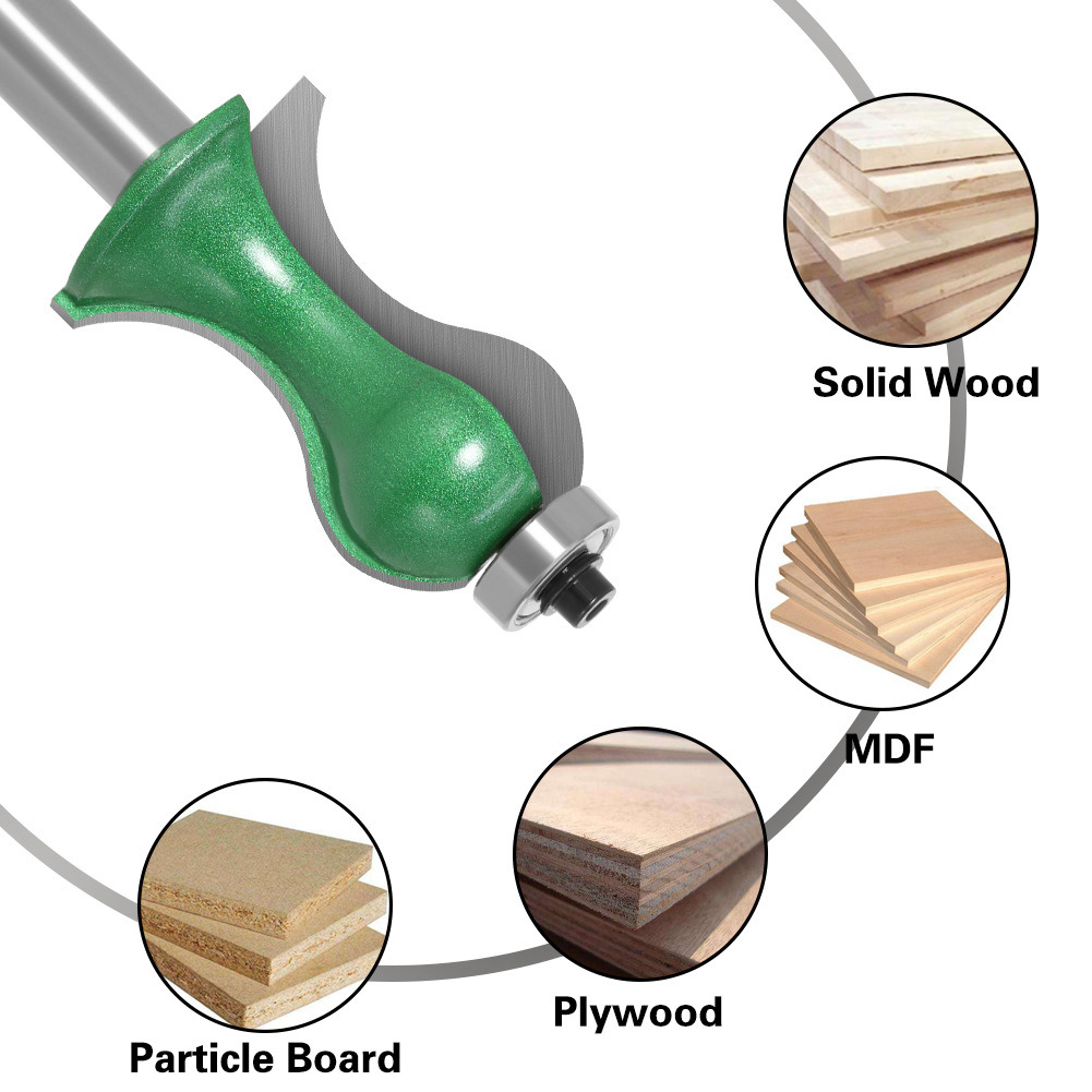 Bottolneck Type Woodworking Tool Flush Trim Bits Wood Router Bits Set Wood Hole Cutter (SED-FT-BN)