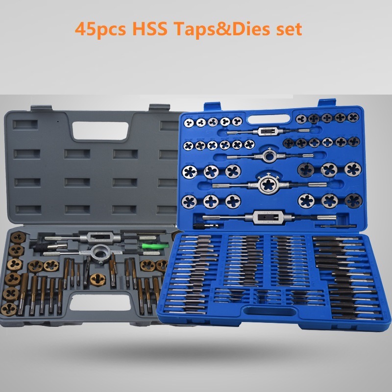 45PCS Metric or Inch Size HSS Tapes&Dies Set (SED-TPS45)