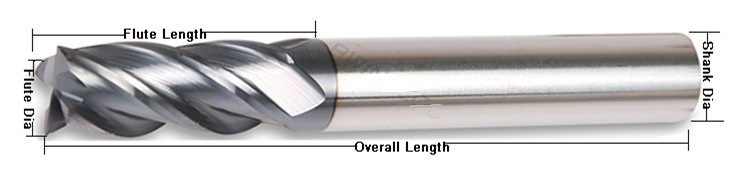 HRC55 Tungsten Carbide Milling Cutters 2 Flutes Solid Carbide End Mill for Stainless Steel