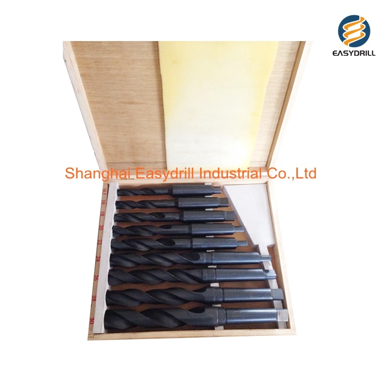 9 PCS DIN345 HSS Drills Roll Forged HSS Morse Taper Shank Drill Bit Set for Metal Drilling (SED-HTS9)