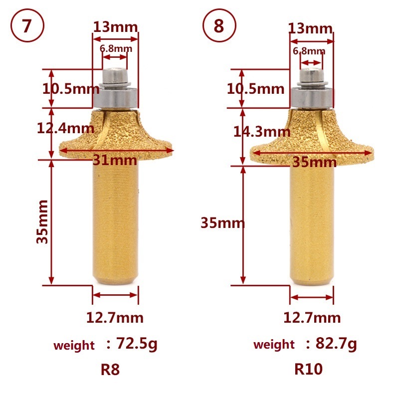 Vacuum Brazed Engraving Grinding Wheels Diamond Profile Wheel with Round Edge for Stones (SED-PW-VBR)