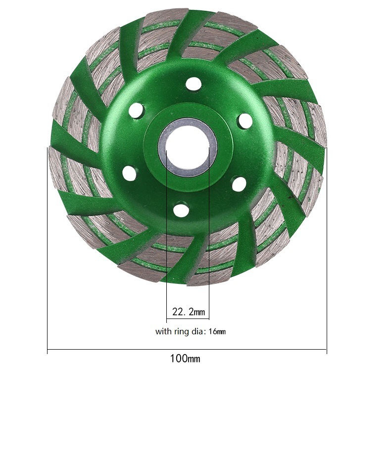 Turbo Wave Cup Wheels Diamond Cup Grinding Wheel for Masonry with Three-Stage Segments (SED-GW-TCTS)