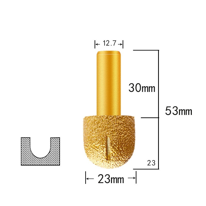 Vacuum Brazed Engraving Grinding Wheels Diamond Profile Wheel with Round End for Stone (SED-PW-VBR)