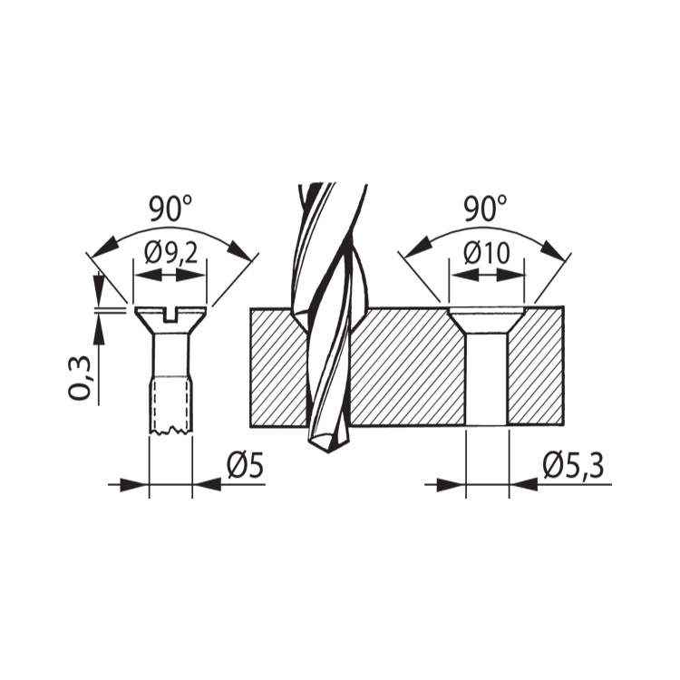 DIN8375 HSS Jobber Drills Taper Shank 90 Degree HSS Subland Two Steps Twist Drill Bit for Metal Drilling and Kreg Pocket Hole Jigging (SED-HTTS)