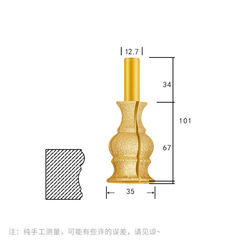 Vacuum Brazed Engraving Grinding Wheel Diamond Profile Wheels with European Type for Stone (SED-PW-VBE)