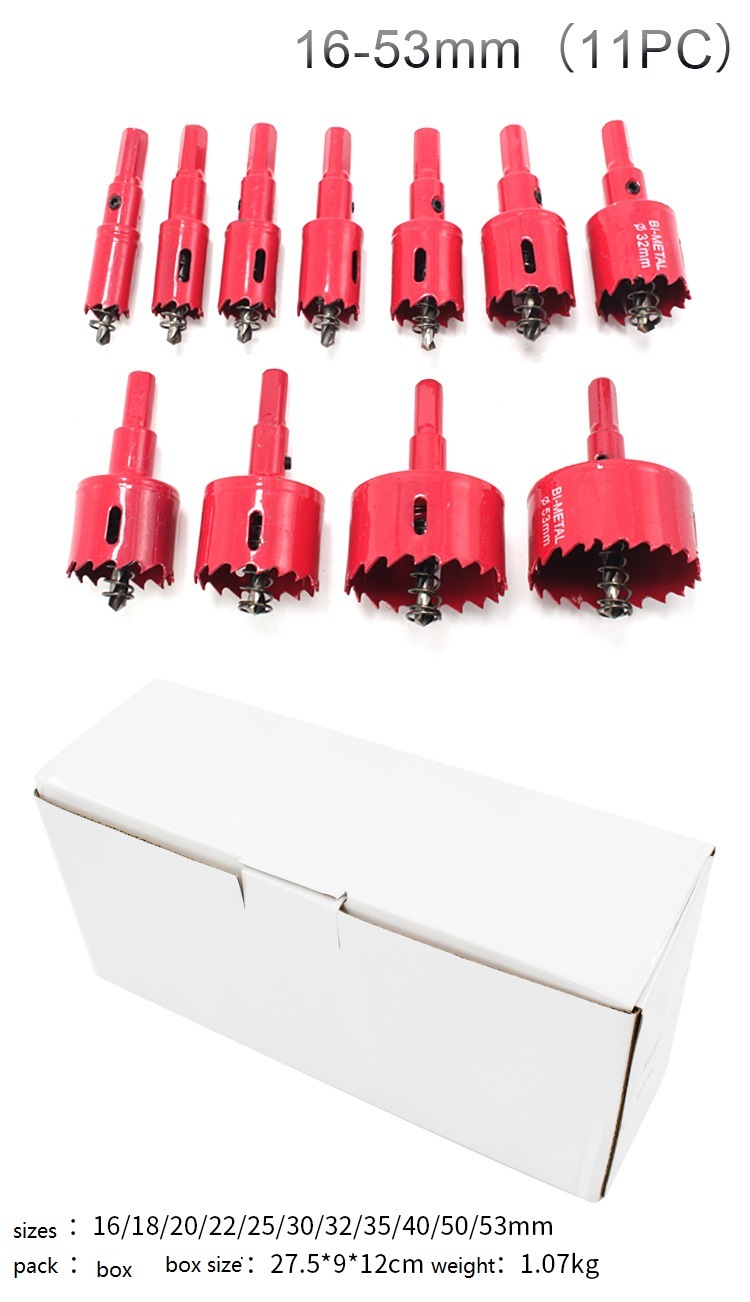 11PCS Drills Set HSS M42 Bi Metal Hole Saw Set in Box (SED-BMHS-S11)