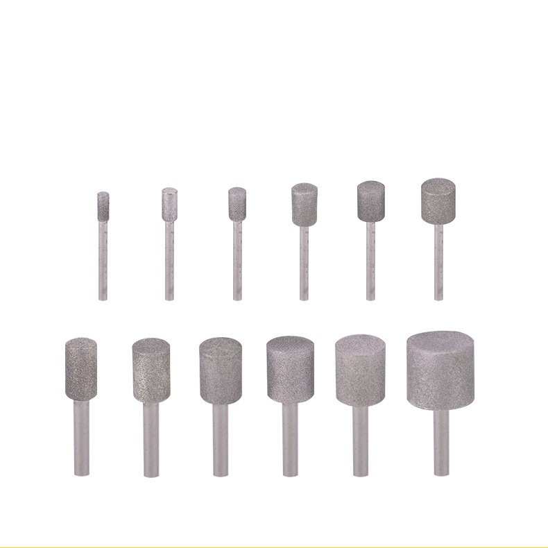 6PCS Cylinder Type Electroplated Diamond Burrs/Diamond Mounted Points Set with Gold Coating (SED-MPS-GS6)