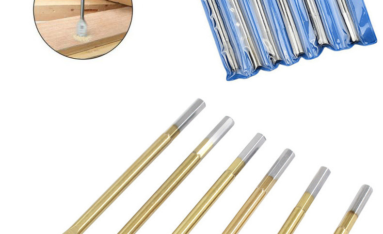 6PCS Tin-Coated Flat Drill Bits Wood Spade Drill Bits Set (SED-TSD6)