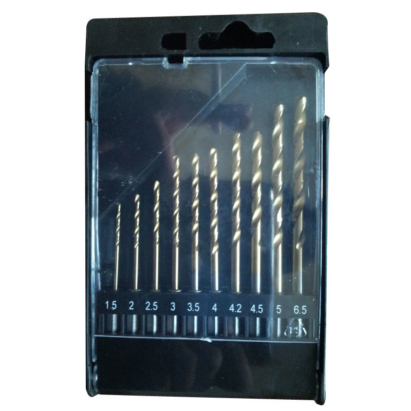 10PCS HSS Jobber Length Drills Bright Finish M2 Twist Drill Bits Set with Plastic Box (SED-DBS10-1)