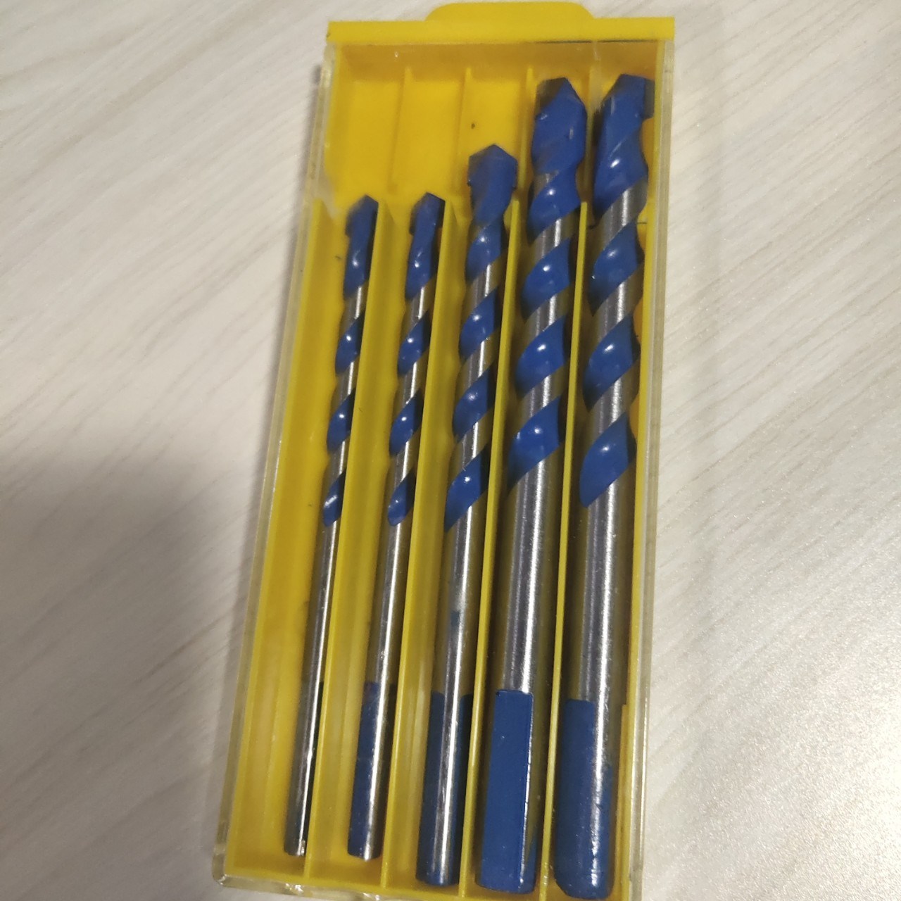 5PCS Carbide Tip Multifunction Drill Bits Set with Blue Flute Coating for Drilling Stone, Steel, Glass, Concrete, Wood, Plastic, Brick and Tiles (SED-MTD-S5)