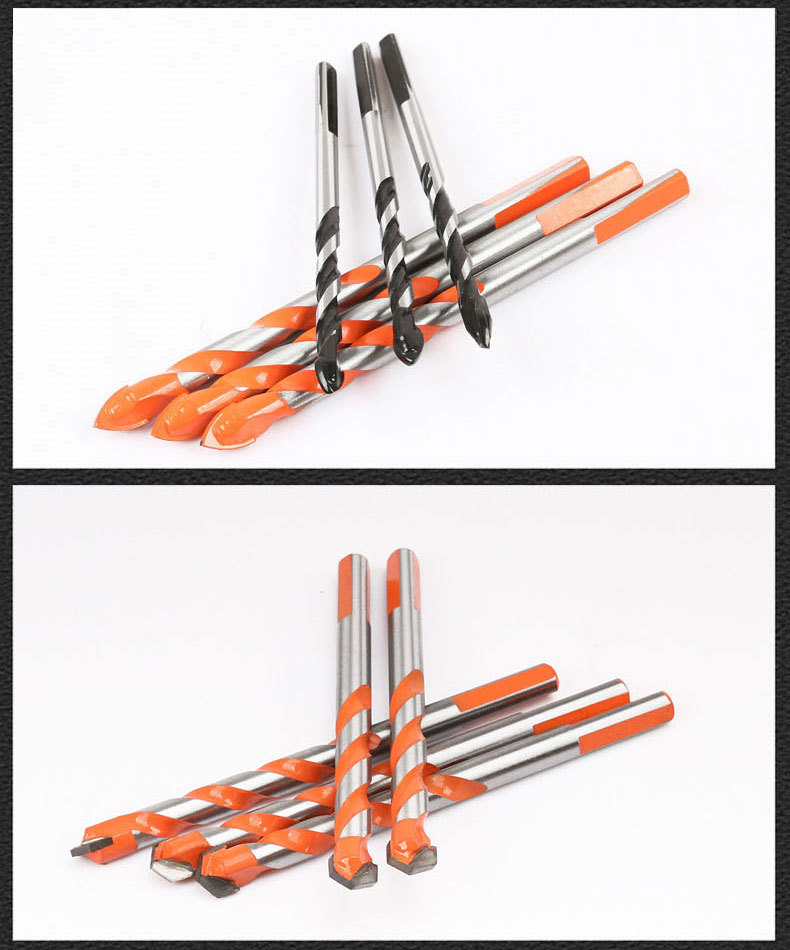 Hex Shank Carbide Cross Tips Twist Drill Bits with Tin-Coated for Cutting Glass (SED-GDH)