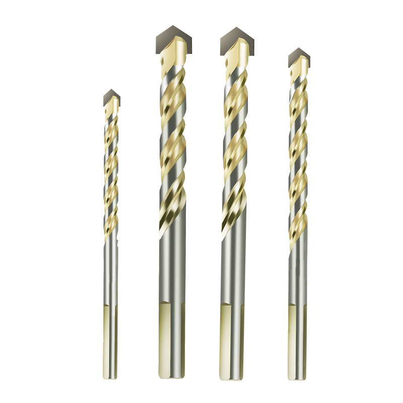 5PCS Carbide Tip Multifunction Drill Bits Set with Gold Flute Coating for Drilling Stone, Steel, Glass, Concrete, Wood, Plastic, Brick and Tiles (SED-MTD-S5G)