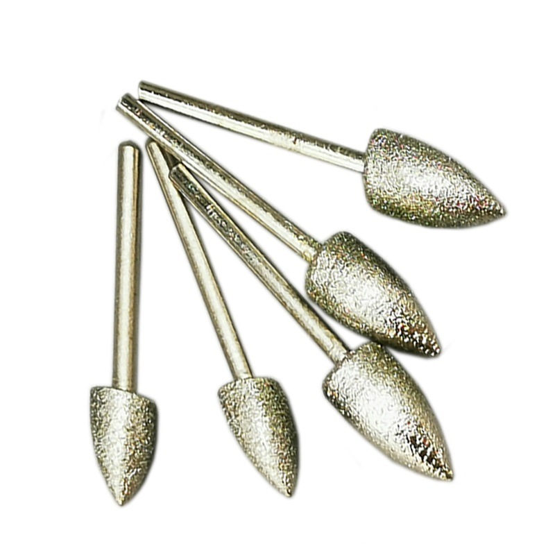 Bullet Type Electroplated Diamond Mounted Points Diamond Burr with Silver Coating (SED-MPE-BS)