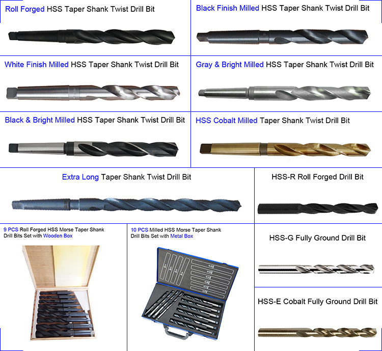 DIN8375 HSS Jobber Drills Taper Shank 90 Degree HSS Subland Two Steps Twist Drill Bit for Metal Drilling and Kreg Pocket Hole Jigging (SED-HTTS)