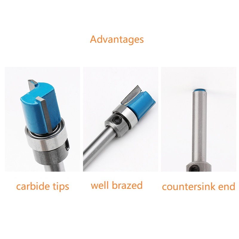 Vertical Type Flush Trim Bits Wood Router Bits Milling Cutter with Double Sides
