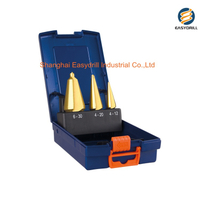 3PCS HSS Drills Set Metric Titanium HSS Conical Drill Bit for Tube and Sheet Drilling in Plastic Box (SED-SD3-SGT)