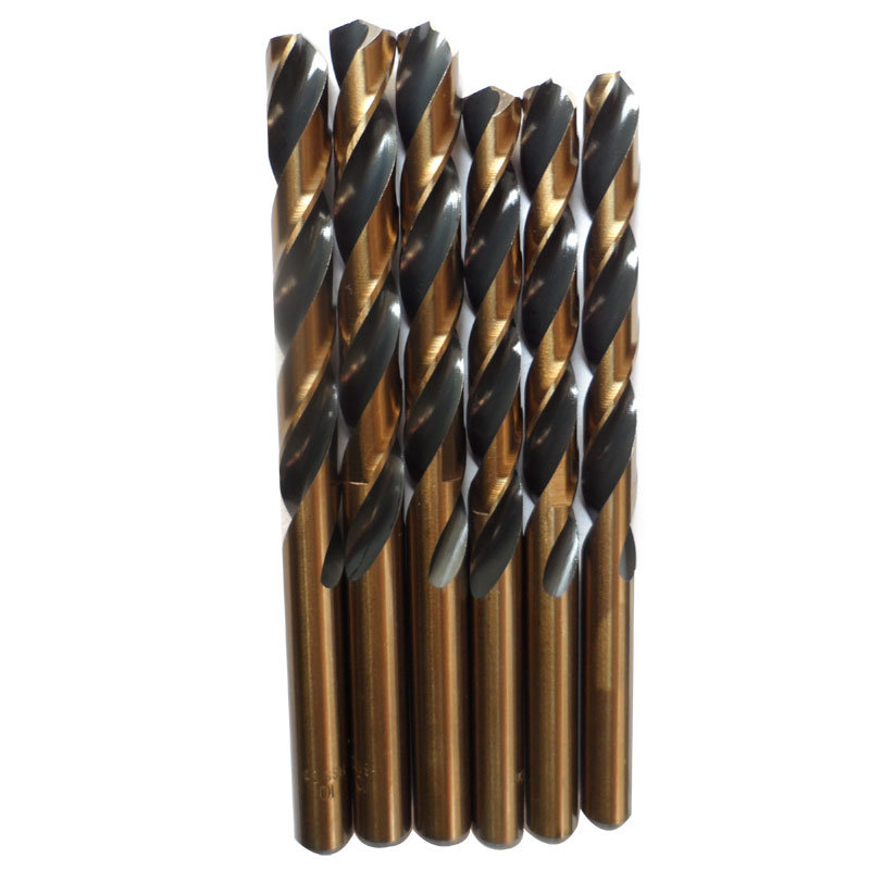 13PCS HSS Jobber Drills Set DIN338 Standard Tin Coated Black and Amber Surface Finish HSS Twist Drill Bits Set in Plastic Box (SED-DBS13-1)