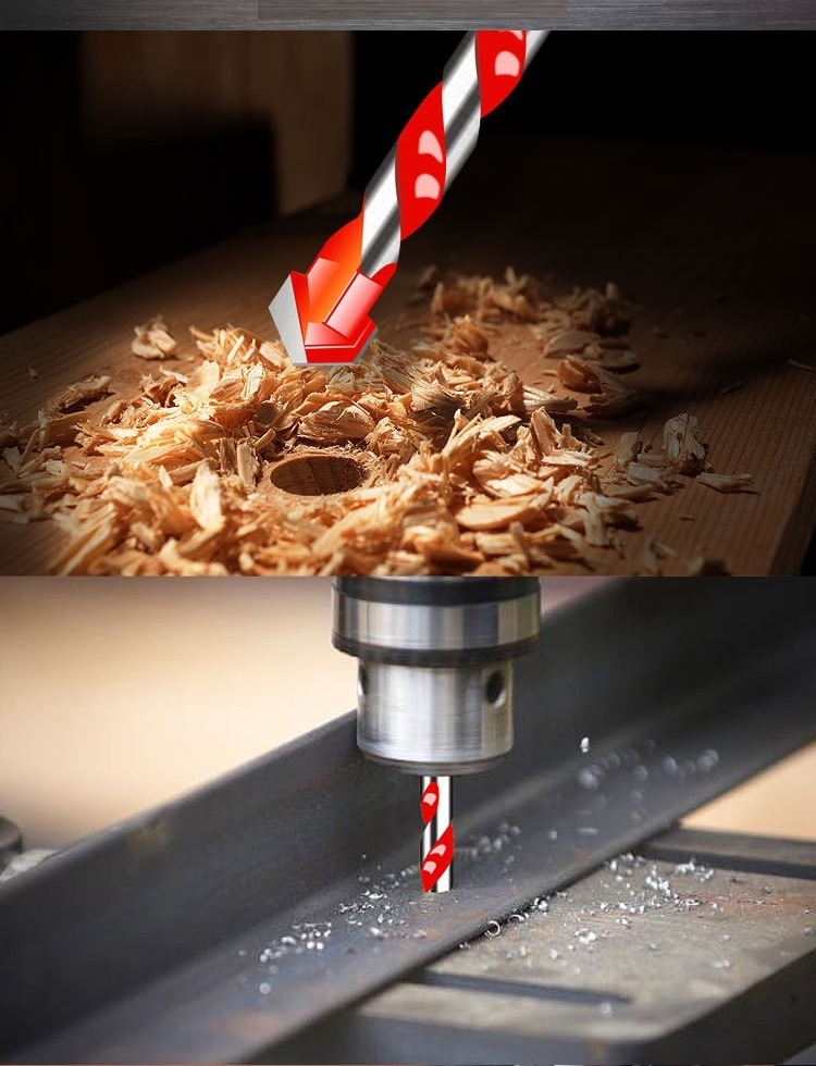 Carbide Tip Multifunction Drill Bits with Red Flute Coating for Drilling Stone, Steel, Glass, Concrete, Wood, Plastic, Brick and Tiles (SED-MTD-RF)