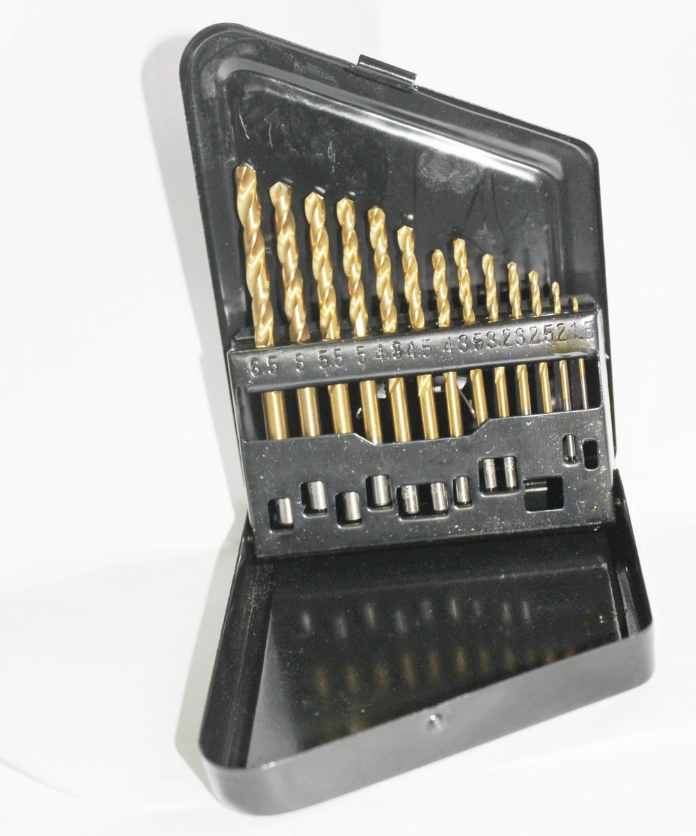 16PCS HSS Drills Metric DIN338 Titanium HSS Twist Drill Bit Set in Plastic Box (SED-DBS16)