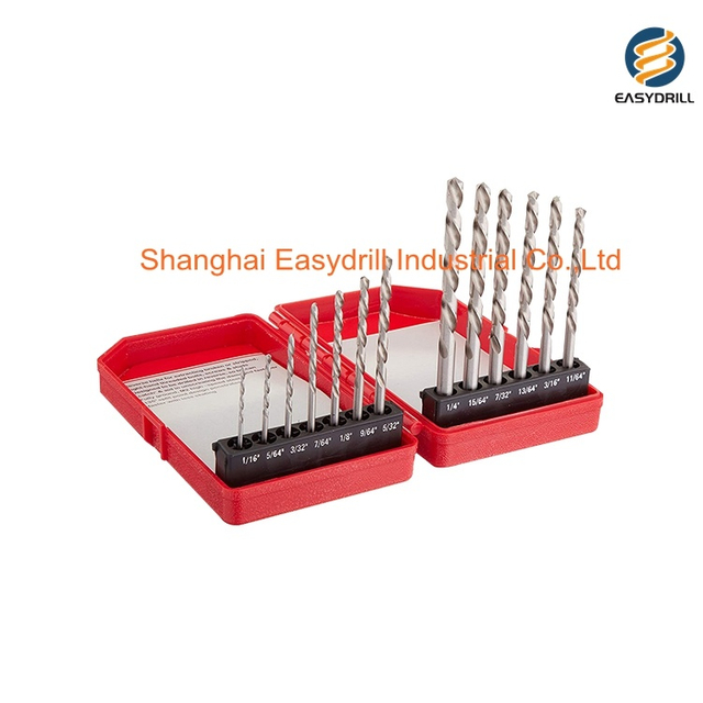13PCS HSS Drills Left Hand Twist Drill Bit Set for Metal Drilling with Plastic Box (SED-LDBS13-1)