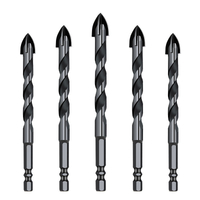 Hex Shank Carbide Cross Tips Multifunction Twist Drill Bits with Black Oxide for Cutting Stone, Concrete, Glass, Wood etc (SED-MTD-HCTB)