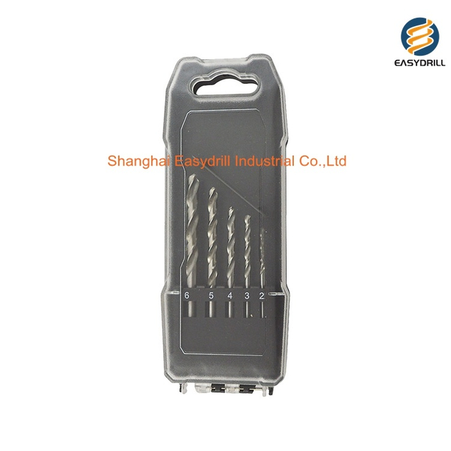 5PCS Metric DIN338 Fully Ground HSS Jobber Lenght Drills HSS Twist Drill Bits Set for Metal Stainless Steel Aluminium Drilling in Plastic Box (SED-DBS5)