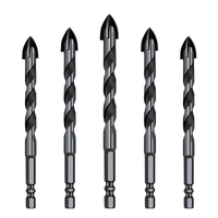 Hex Shank Carbide Cross Tips Twist Drill Bits with Tin-Coated for Cutting Glass (SED-GD-HCT)