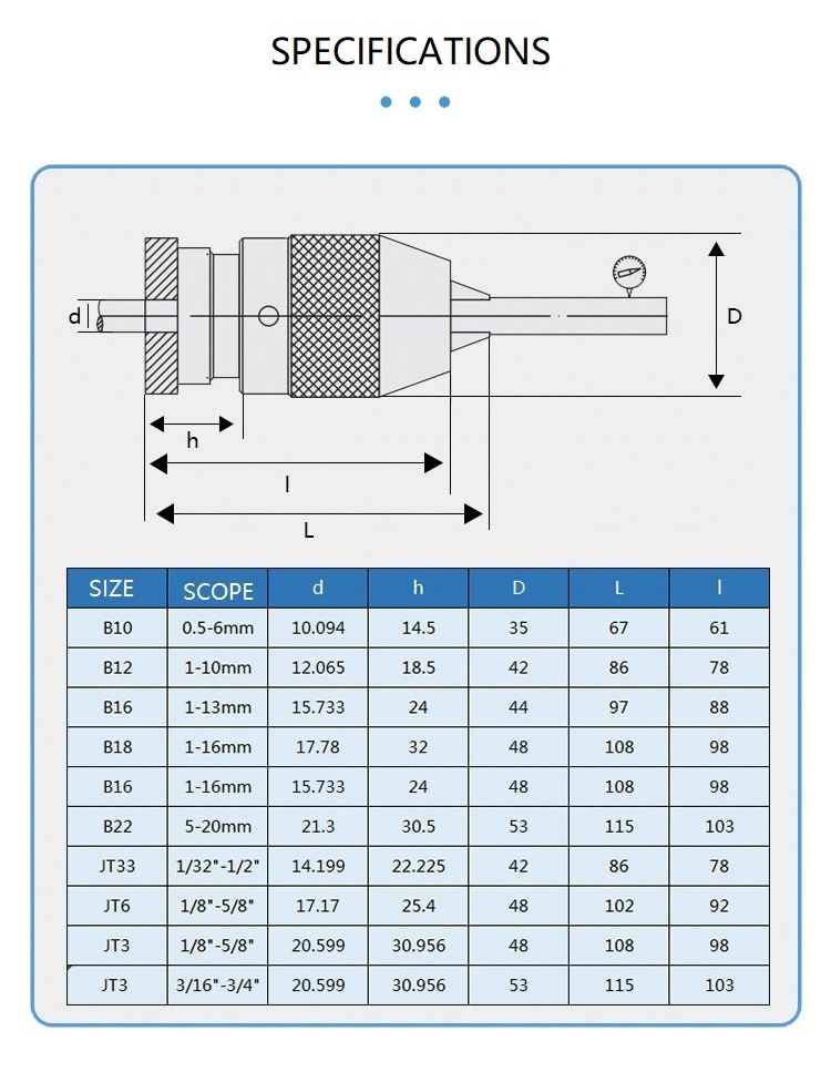 Power Tools Accessories Key Type Drill Chuck with Heavy Duty (SED-DC-KH)