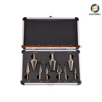 9PCS HSS Drills Set Inch Straight Flute Amber Color HSS Step Drill Bit Set for Multiple Hole Tube Sheet Drilling (SED-SD9-AS)