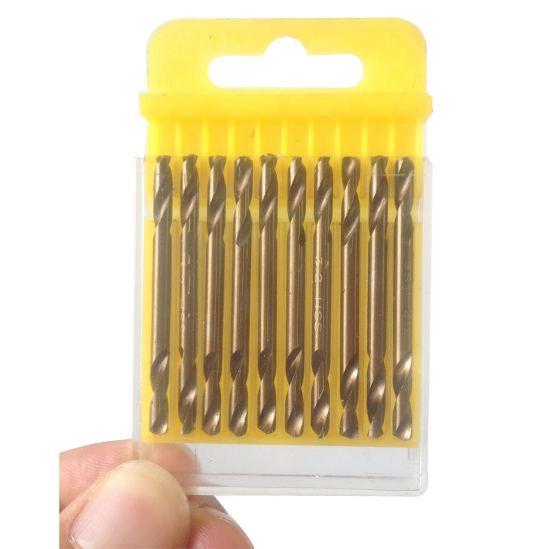 10PCS HSS Drills Amber Finish Double Ends M2 HSS Twist Drill Bits Set (SED-DES10)