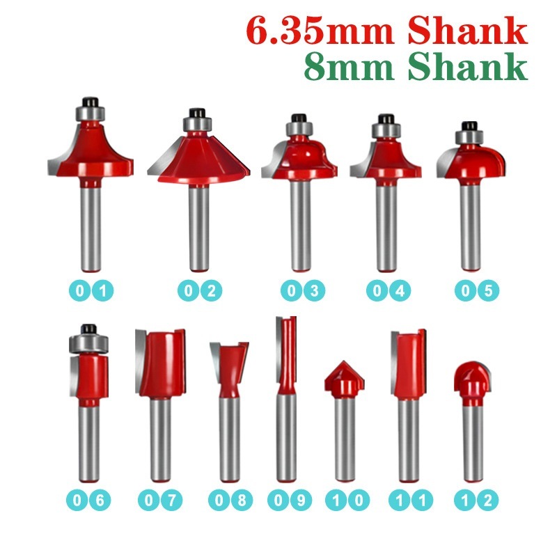 Woodworking Tool 12PCS Wood Milling Cutter, Wood Router Bits Set (SED-RBS12)