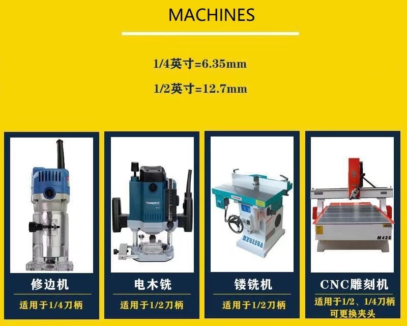 Multi Blades Woodworking Milling Cutter Wood Router Bit with 8mm Shank (SED-RB-MB)