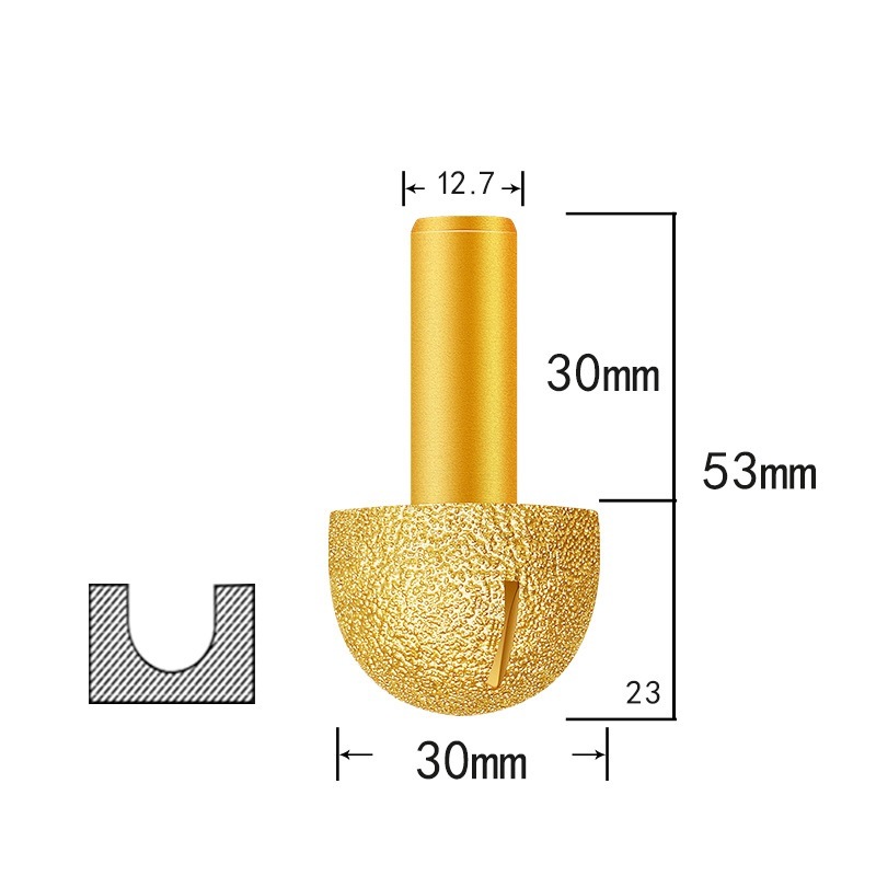 Vacuum Brazed Engraving Grinding Wheels Diamond Profile Wheel with Round End for Stone (SED-PW-VBR)