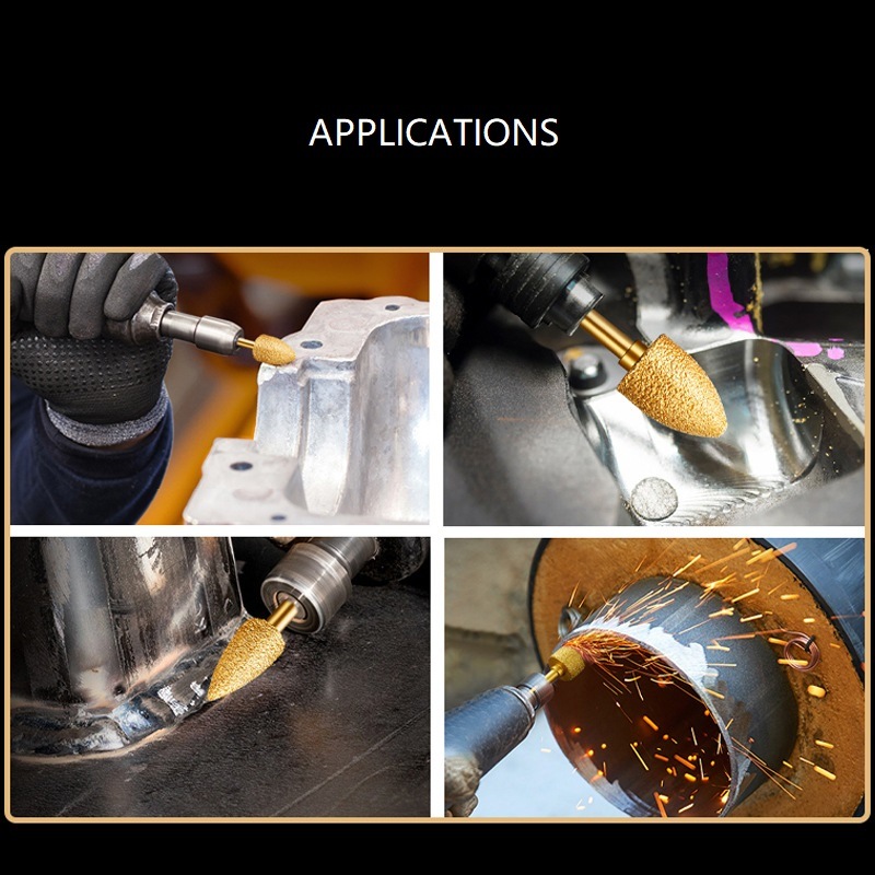 Bullet Type Vacuum Brazed Diamond Mounted Points Diamond Burr with Gold Coating (SED-MPVB-BG)