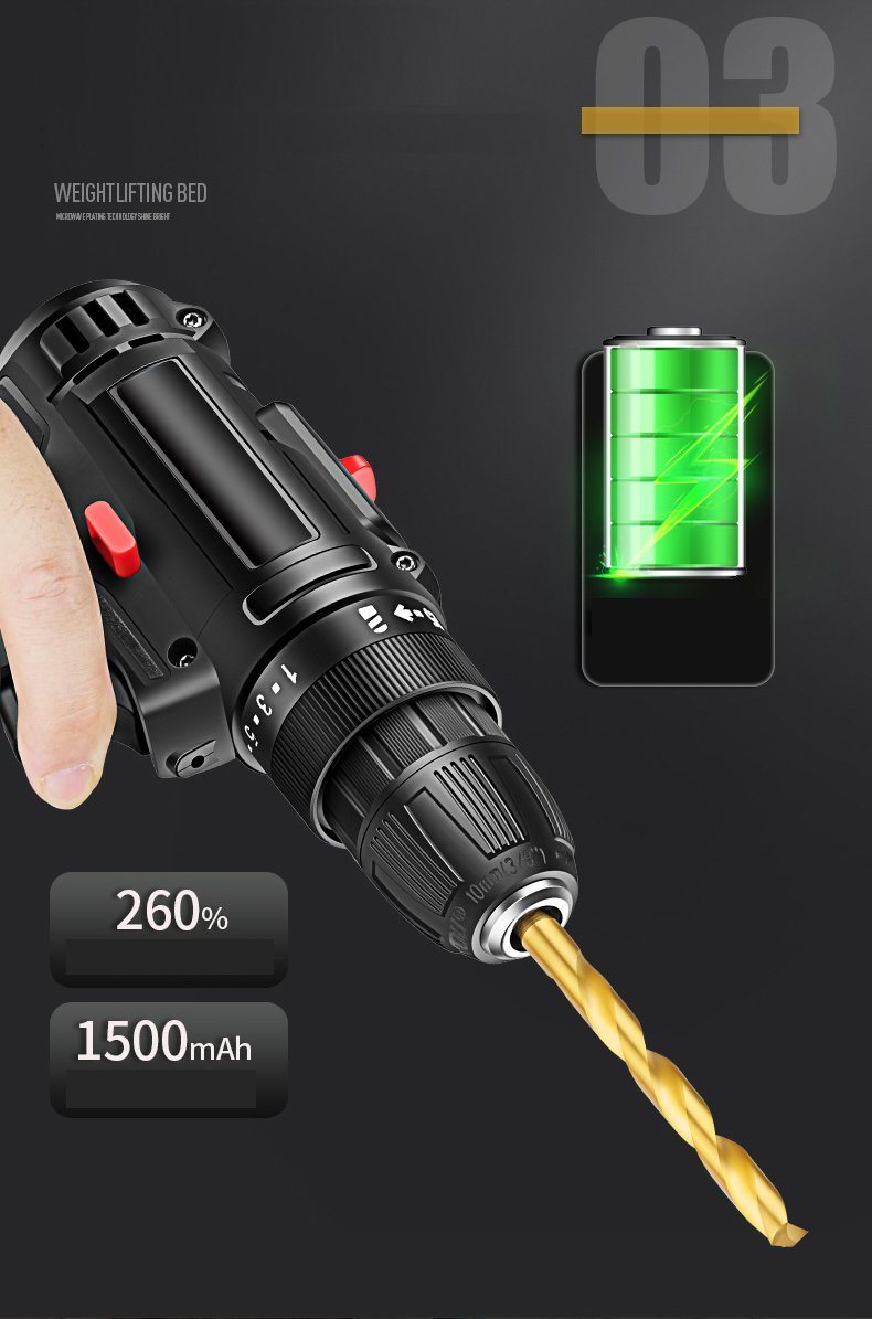 Power Tools Hand Rechargeable Lithium Electric Hand Drill