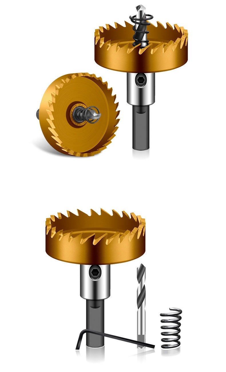 5PCS Tin Coated HSS Hole Saw Set (SED-HSS-S5)