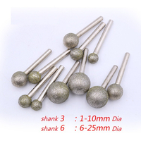 Ball Type Electroplated Diamond Mounted Points Diamond Burr with Silver Coating (SED-MPSE-B)
