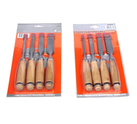 4PCS Wooden Handle Wood Carving Chisels Wood Flat Chisels Set (SED-FCW-S4)