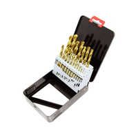 19 PCS HSS Drills Set Metric DIN338 Titanium HSS Twist Drill Bit Set for Metal Stainless Steel Aluminium Wood Drilling in Plastic Box (SED-DBS19-1)