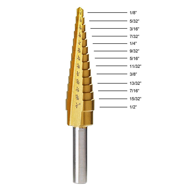 SDS Plus Shank Straight Flute HSS Step Drill Bits with Titanium-Coated (SED-SDSP)