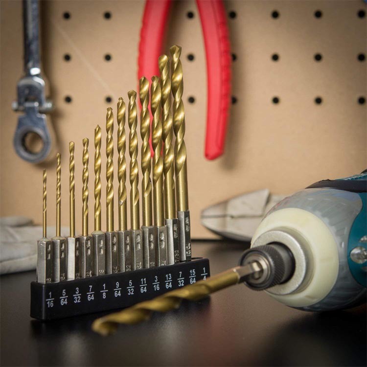 13PCS HSS Drills Tin Coated HSS Twist Drill Bits Set in Plastic Box (SED-DBS13-3)