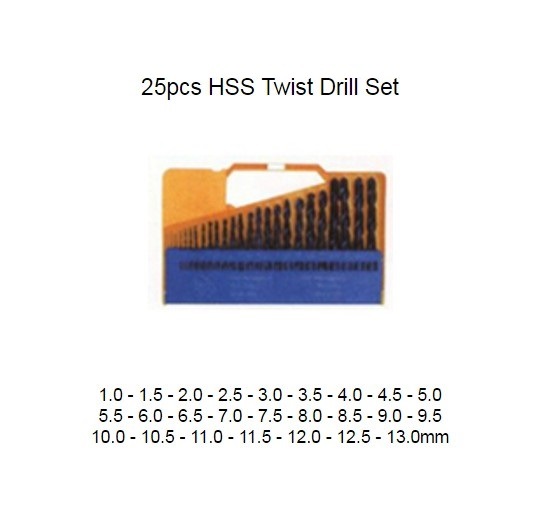 29PCS Inch HSS Drills Fully Ground Black and Amber Finish HSS Twist Drill Bits Set for Metal Stainless Steel Aluminium Drilling in Plastic Box (SED-DBS29-2)