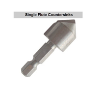 HSS Single Flute Countersink with Quick Change Hex Shank (SED-CS1F-HS)