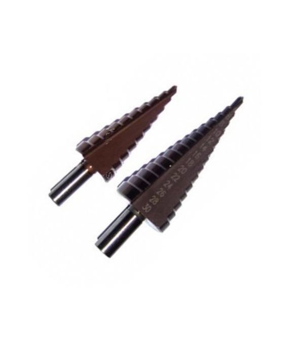 Tin-Coated Straight Flute HSS Step Drill Bit with Triangular Shank- (SED-SD-TS)