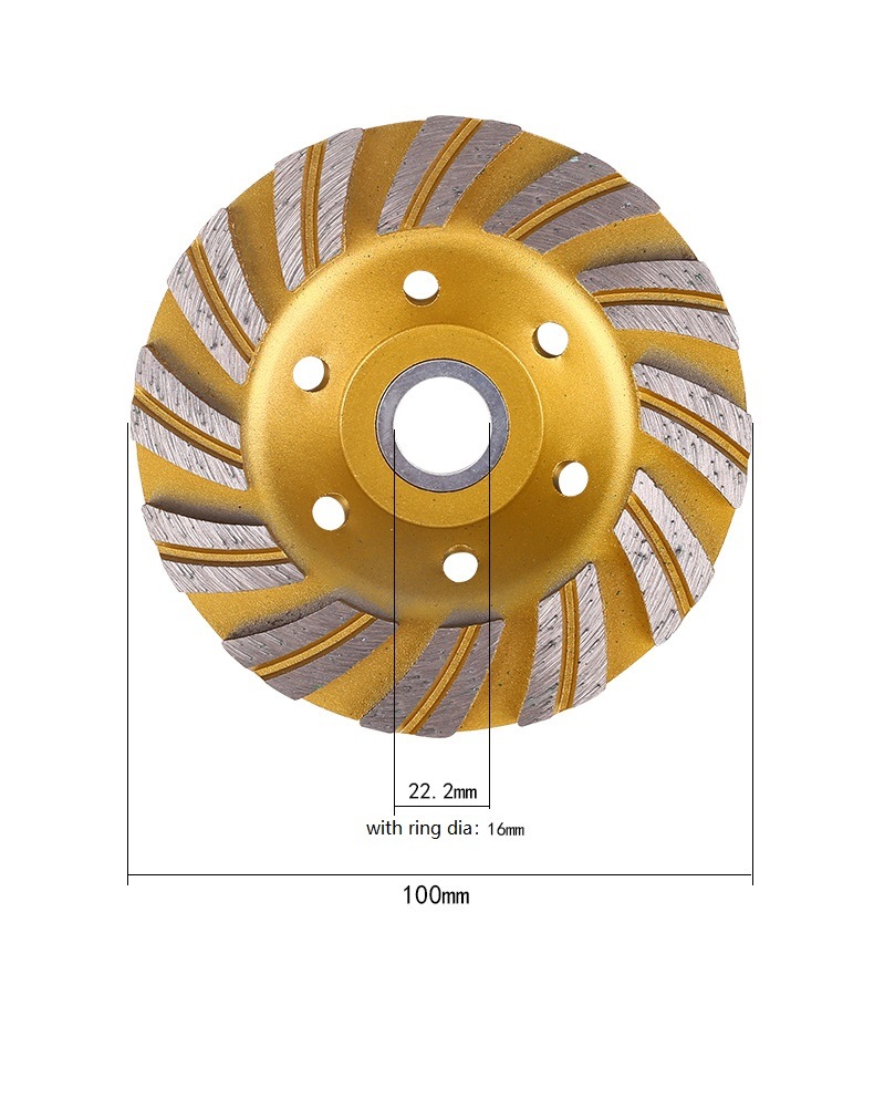 Turbo Wave Cup Wheels Diamond Cup Grinding Wheel for Masonry with Double Long Segments (SED-GW-TCL)